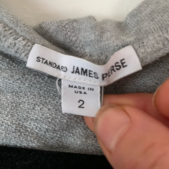 Standard James Perse grey zip up hoodie, size 2 - Picture 2 of 8